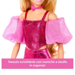Barbie Fashionista Deluxe Metallic Bionda Con Vestito Rosa JFP40