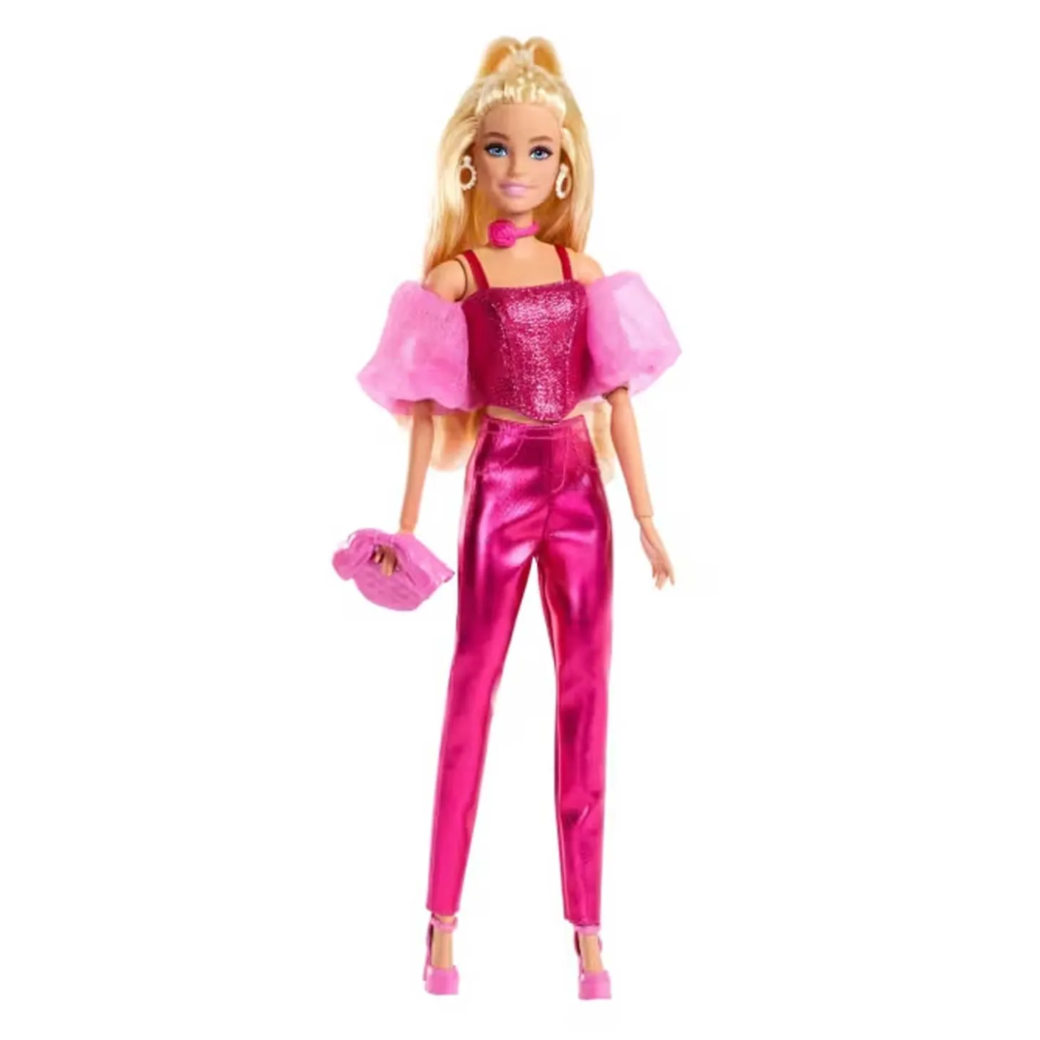 Barbie Fashionista Deluxe Metallic Bionda Con Vestito Rosa JFP40