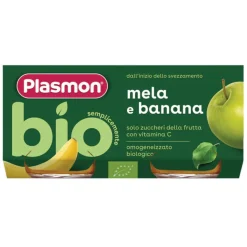 BIO Omogeneizzato Frutta Banana Mela: Confezione 2x80 gr