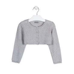Bolero in Tricot color Argento Bambina Junior