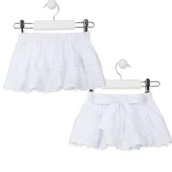Completo Blusa e Gonna in Pizzo Sangallo Baby Bambina