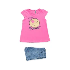 Completo Shorts + Maglietta Fucsia Baby Bambina