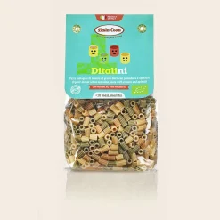 Ditalini Pasta Tricolore Al Pomodoro e Spinaci: Confezione 200 gr