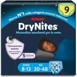 DryNites Mutandine per maschi taglia 8 13 (9 pz)