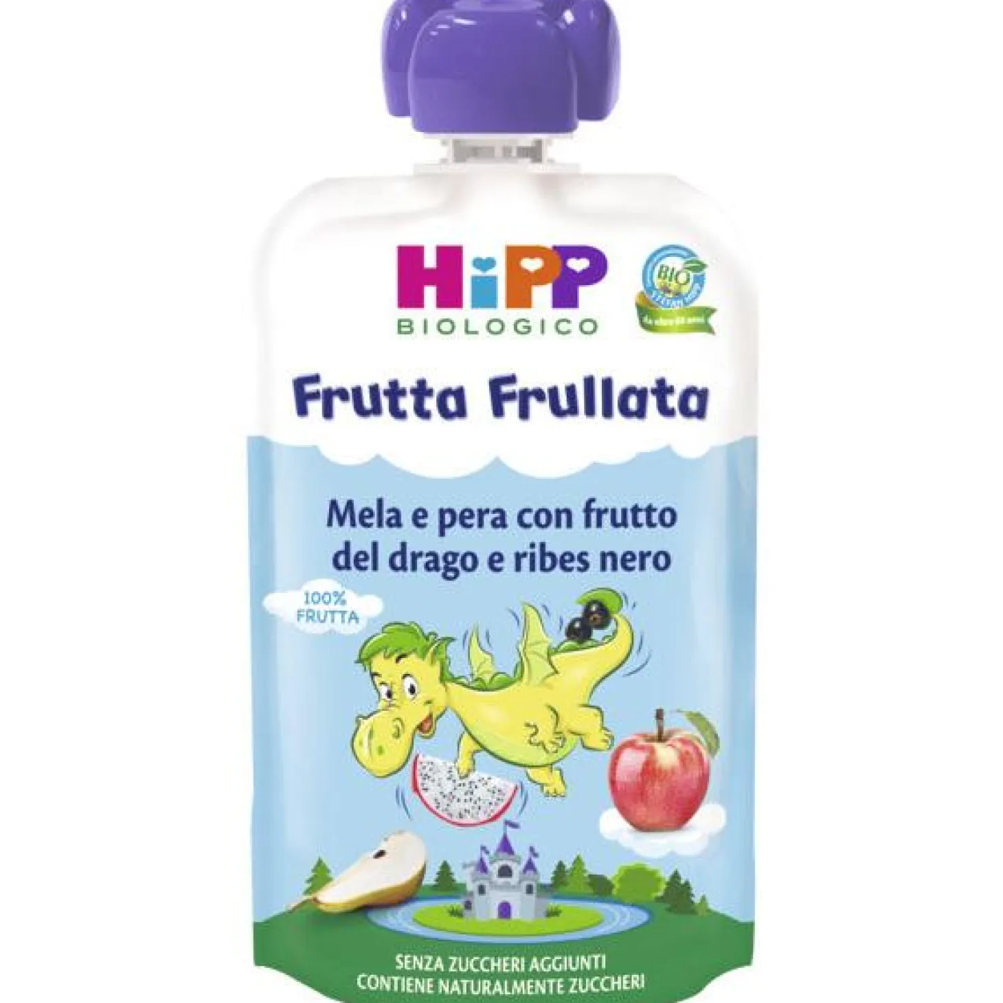 Frutta Frullata Dragone Mela Pera Frutto Del Drago Ribes Nero 90gr