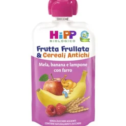 Frutta Frullata Mela, Banana E Lampone Con Farro: Confezione 90 gr