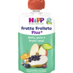 Frutta Frullata Plus Mela, Pera, Frutti Rossi Con Ferro 90 gr