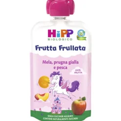 Frutta Frullata Unicorno: Mela. Prugna Gialla E Pesca 90 gr