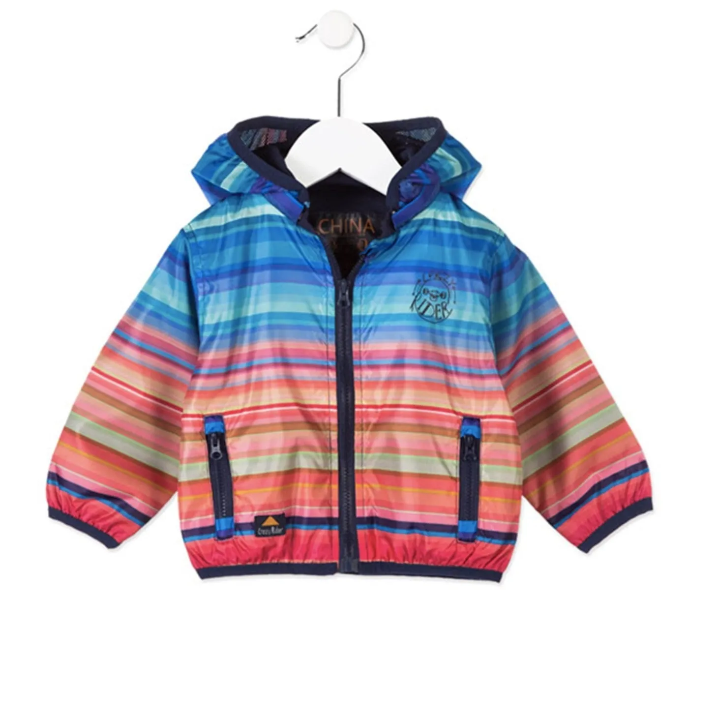 Giacca Bimbo Baby a Righe con Cappuccio