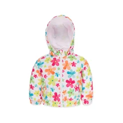 Giubbotto con Cappuccio a Fiori Baby Bambina