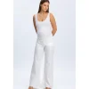 Jeans Premaman Bianchi a Gamba Larga