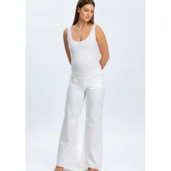 Jeans Premaman Bianchi a Gamba Larga