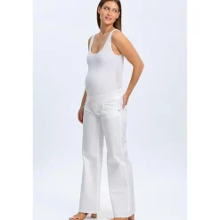 Jeans Premaman Bianchi a Gamba Larga