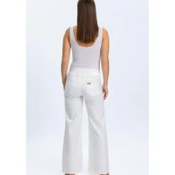 Jeans Premaman Bianchi a Gamba Larga