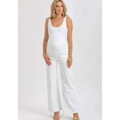 Jeans Premaman Bianchi a Gamba Larga