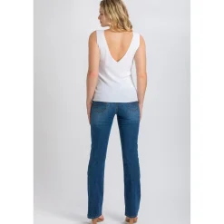 Jeans Premaman con Gamba Leggermente Svasata