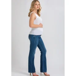 Jeans Premaman con Gamba Leggermente Svasata