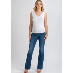 Jeans Premaman con Gamba Leggermente Svasata
