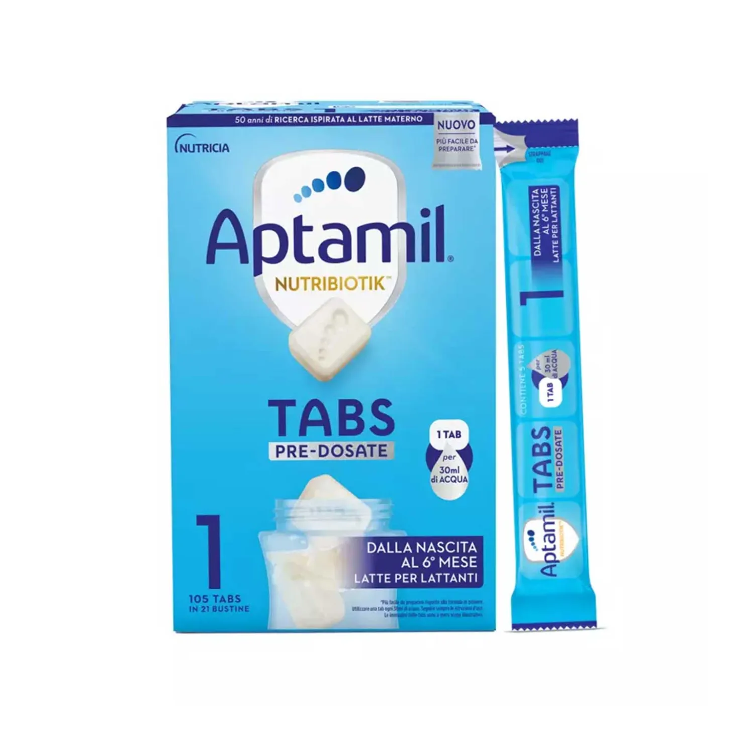 Latte Nutribiotik 1: 105 Tabs In 21 Bustine