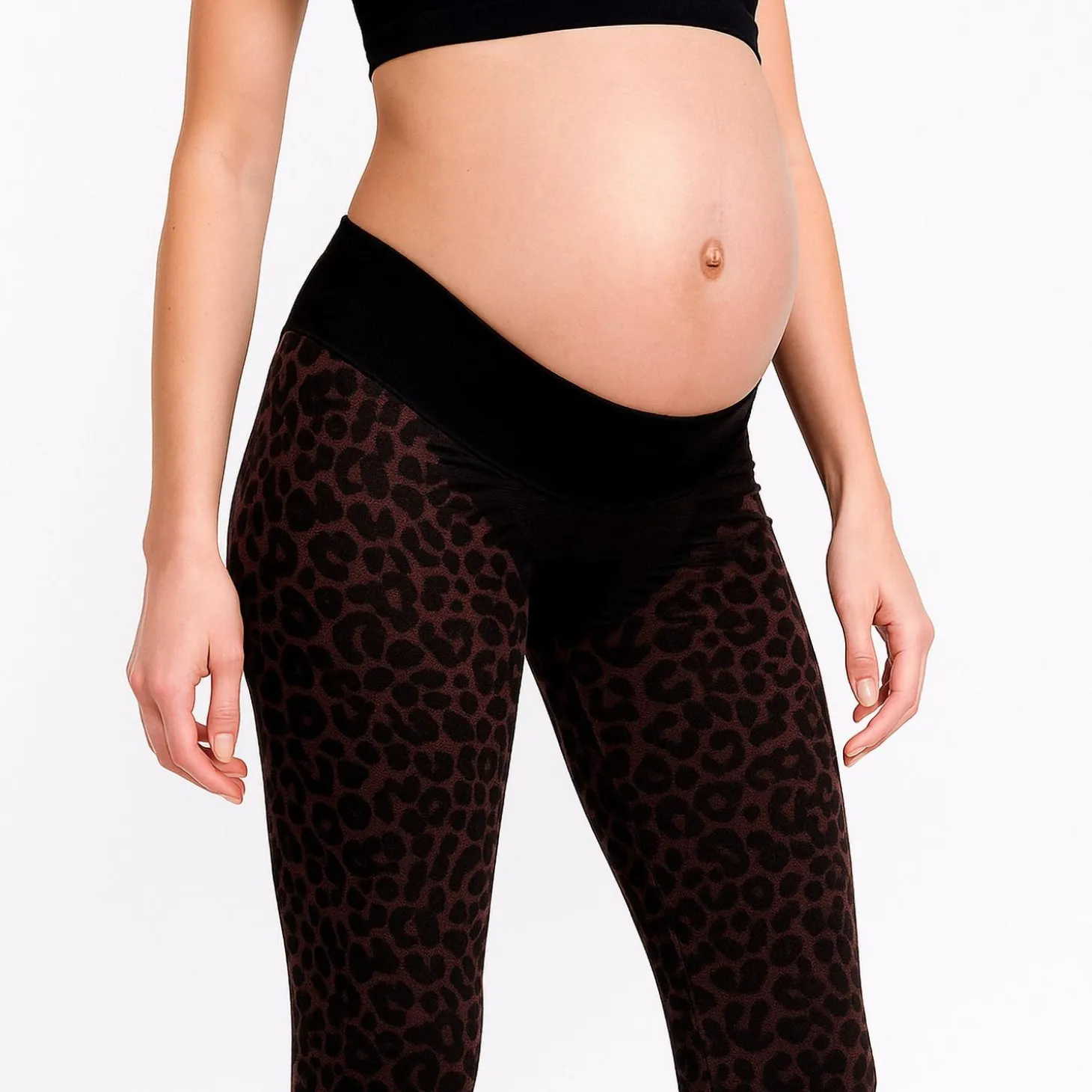 Leggings Premaman Leo Tabacco Con Fascia Di Sostegno