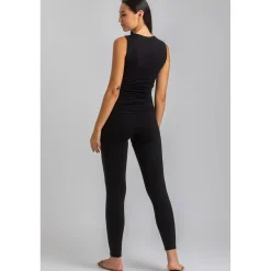 Leggings Premaman Neri in Morbido Jersey di Bambù
