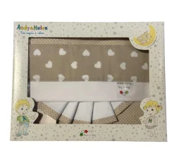 Lenzuolo Letto Stampa Cuori Beige