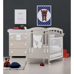 Lettino Funky Con Decoro Orsetto Bianco