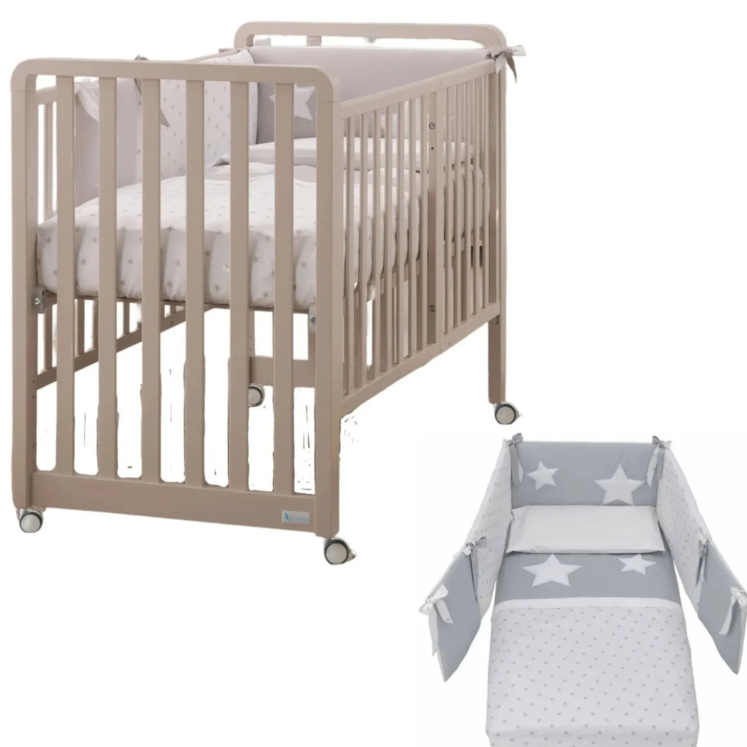Lettino Glam 9 In 1 + Materasso + Completo Piumone Glam