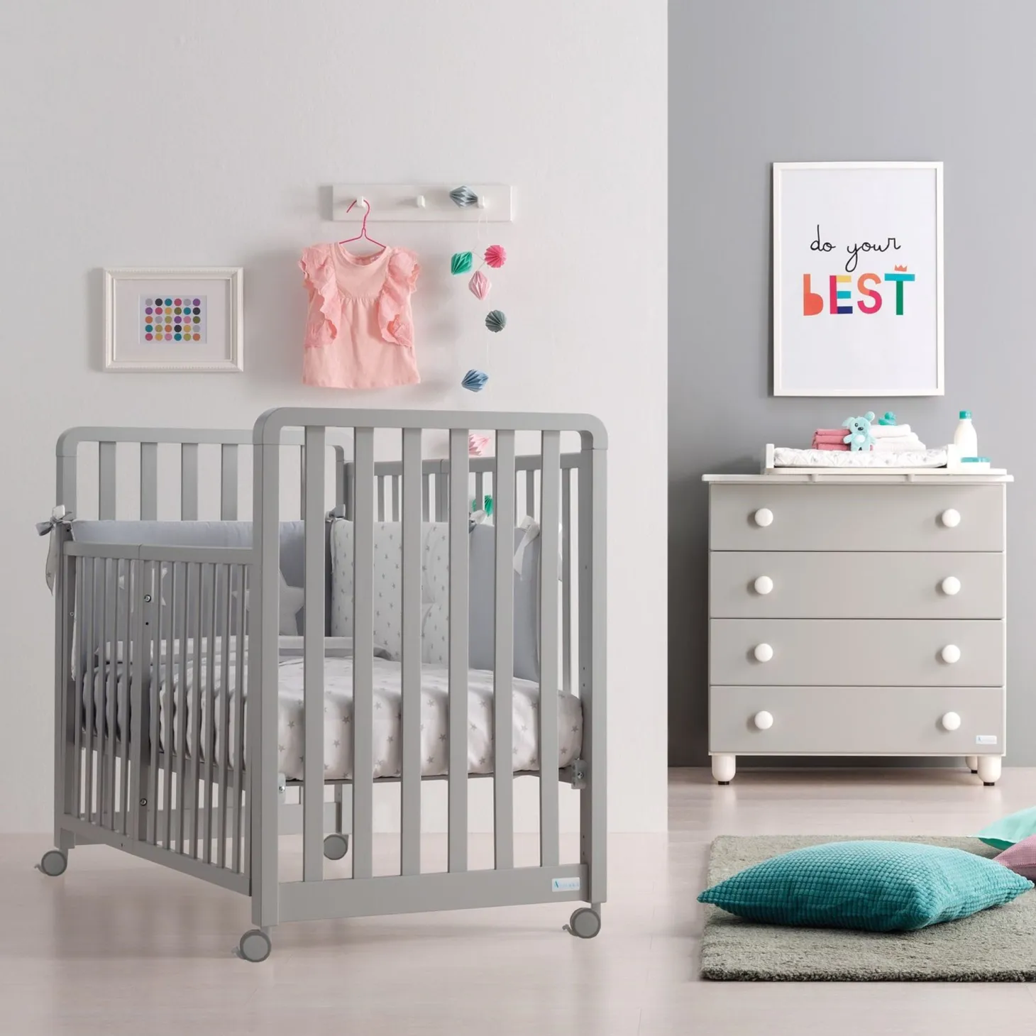 Lettino Glam 9 In 1 + Materasso + Completo Piumone Glam