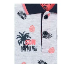Maglietta Polo di Cotone Fantasia Tropicale Baby Bambino