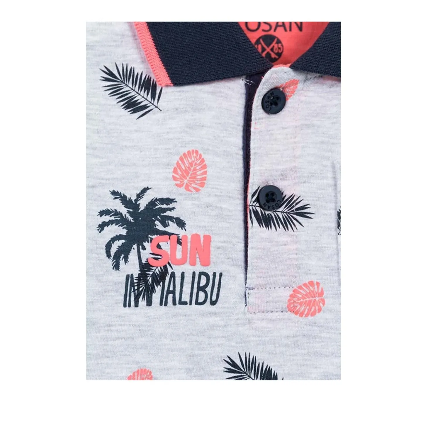 Maglietta Polo di Cotone Fantasia Tropicale Baby Bambino