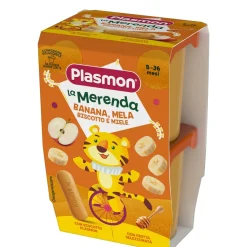 Merenda Banana Mela Biscotto Miele: Confezione 2x120 gr