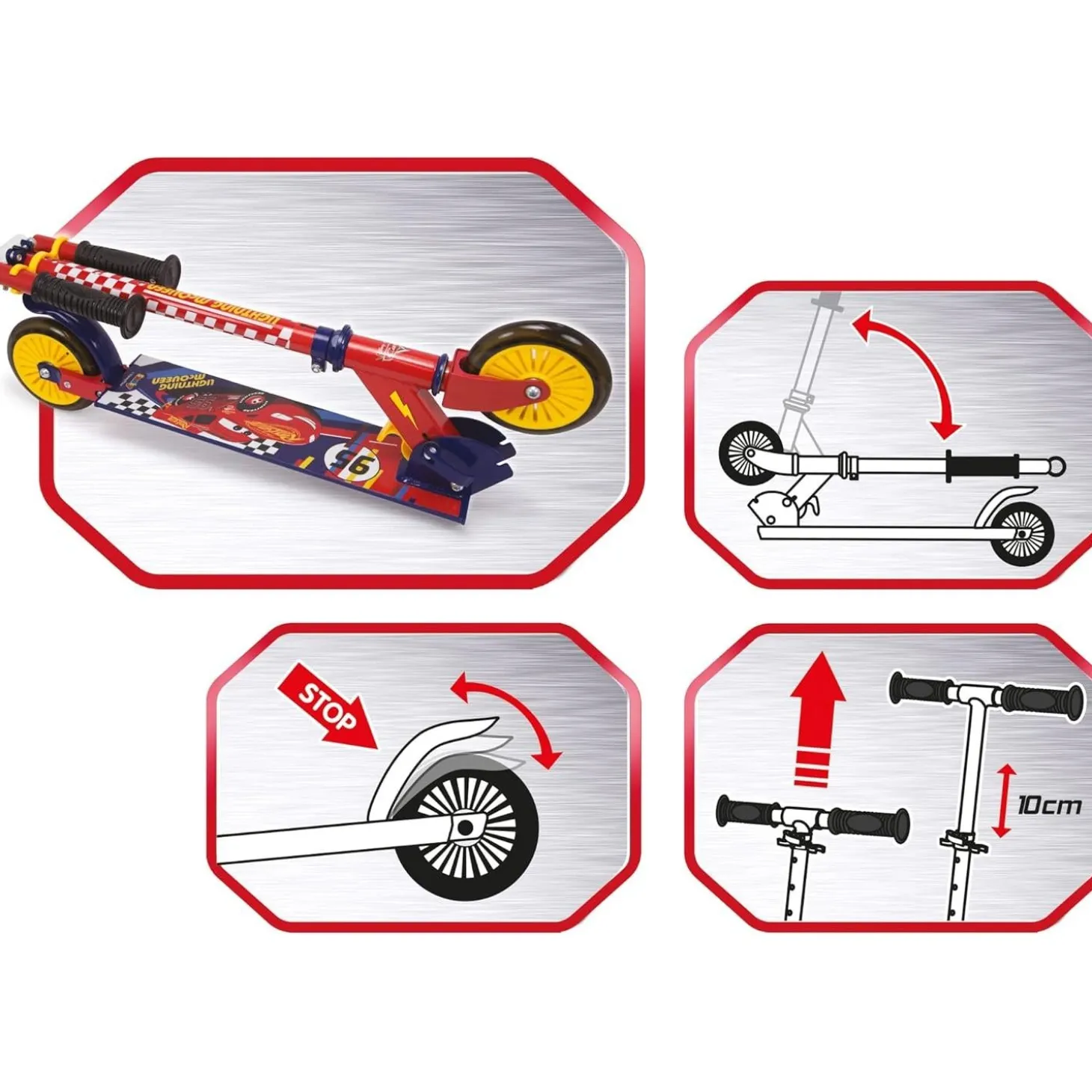 Monopattino due ruote Disney Cars