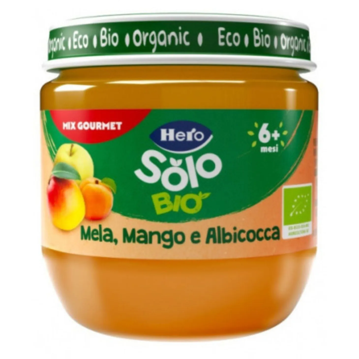 Omogeneizzato Biologico Mela Mango Albicocca: Confezione 1x120 Gr