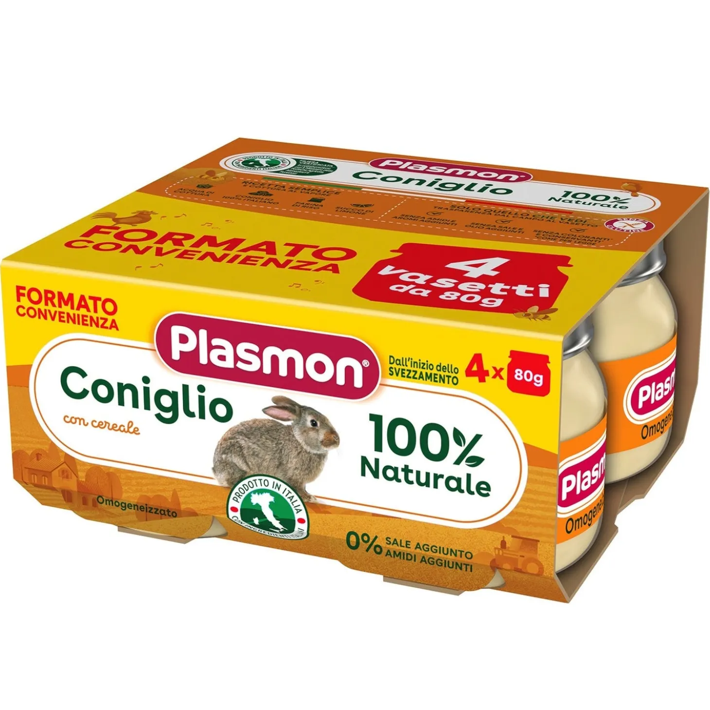 Omogeneizzato Carne Coniglio: Confezione 4x80 gr