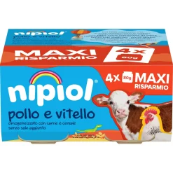Omogeneizzato Carne Vitello Pollo: Confezione 4x80 gr