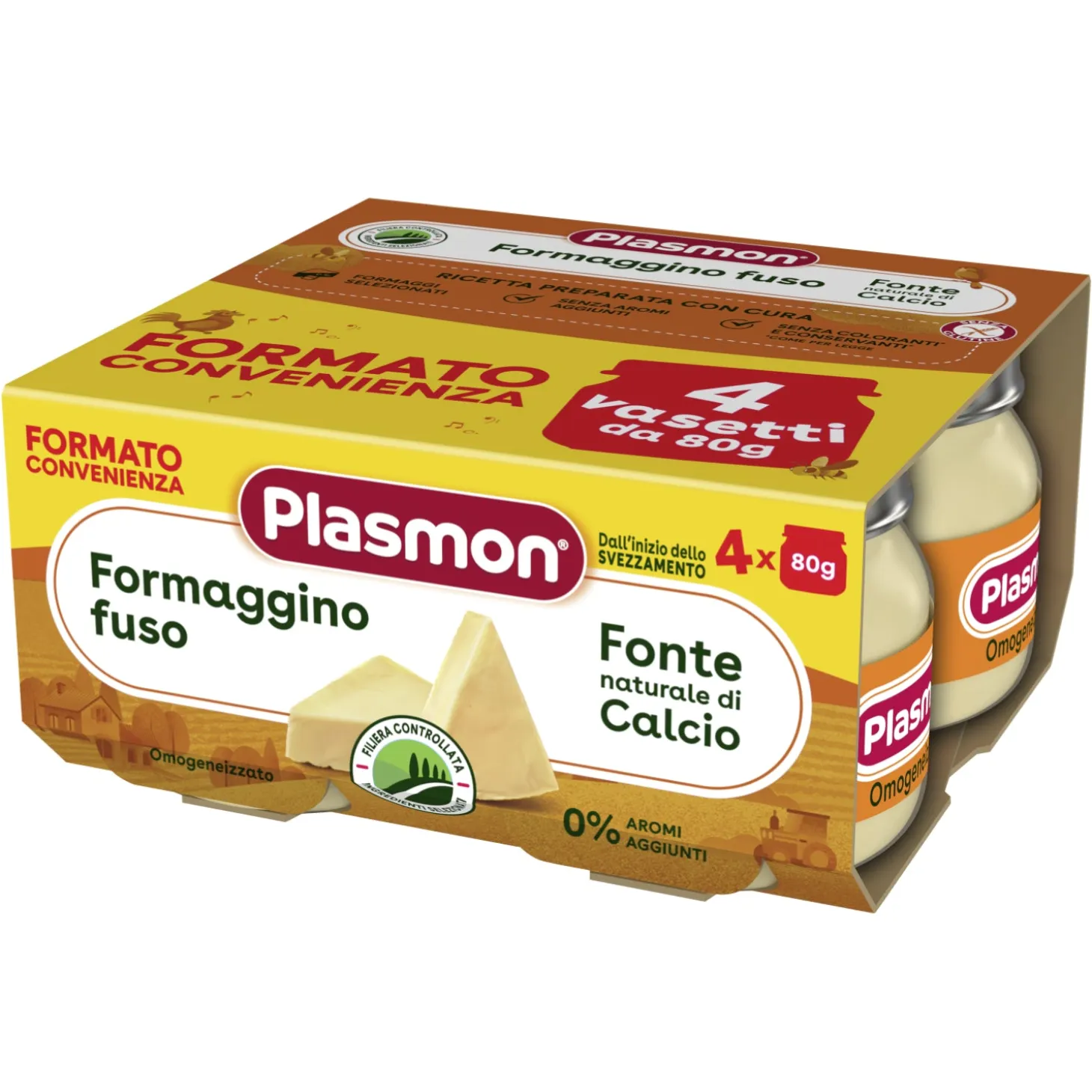 Omogeneizzato Formaggino Fuso: Confezione 4 x 80 gr