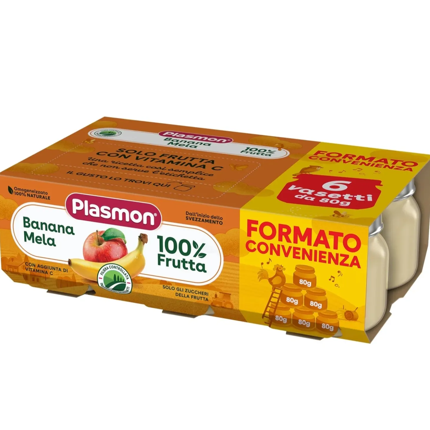 Omogeneizzato Frutta Banana Mela: Confezione 6x80 gr