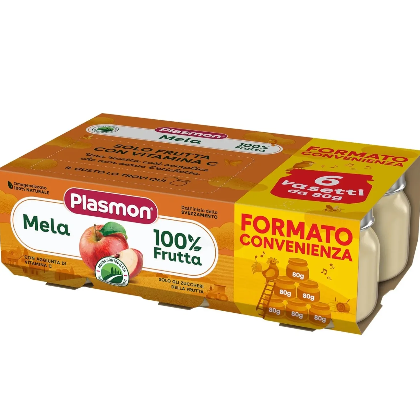 Omogeneizzato Frutta Mela: Confezione 6x80 gr