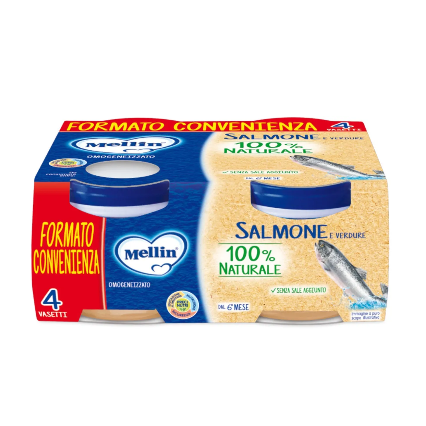Omogeneizzato Pesce Salmone: Confezione 4x80 gr