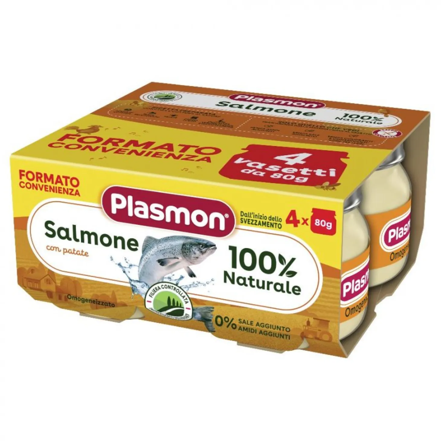 Omogeneizzato Pesce Salmone: Confezione 4x80 gr