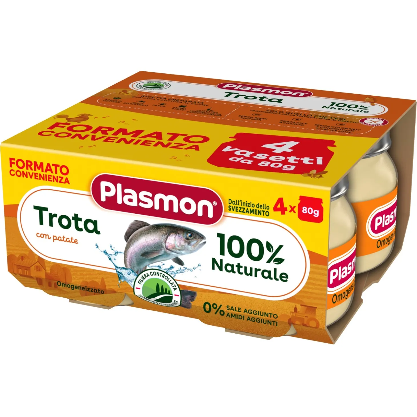 Omogeneizzato Pesce Trota: Confezione 4x80 gr