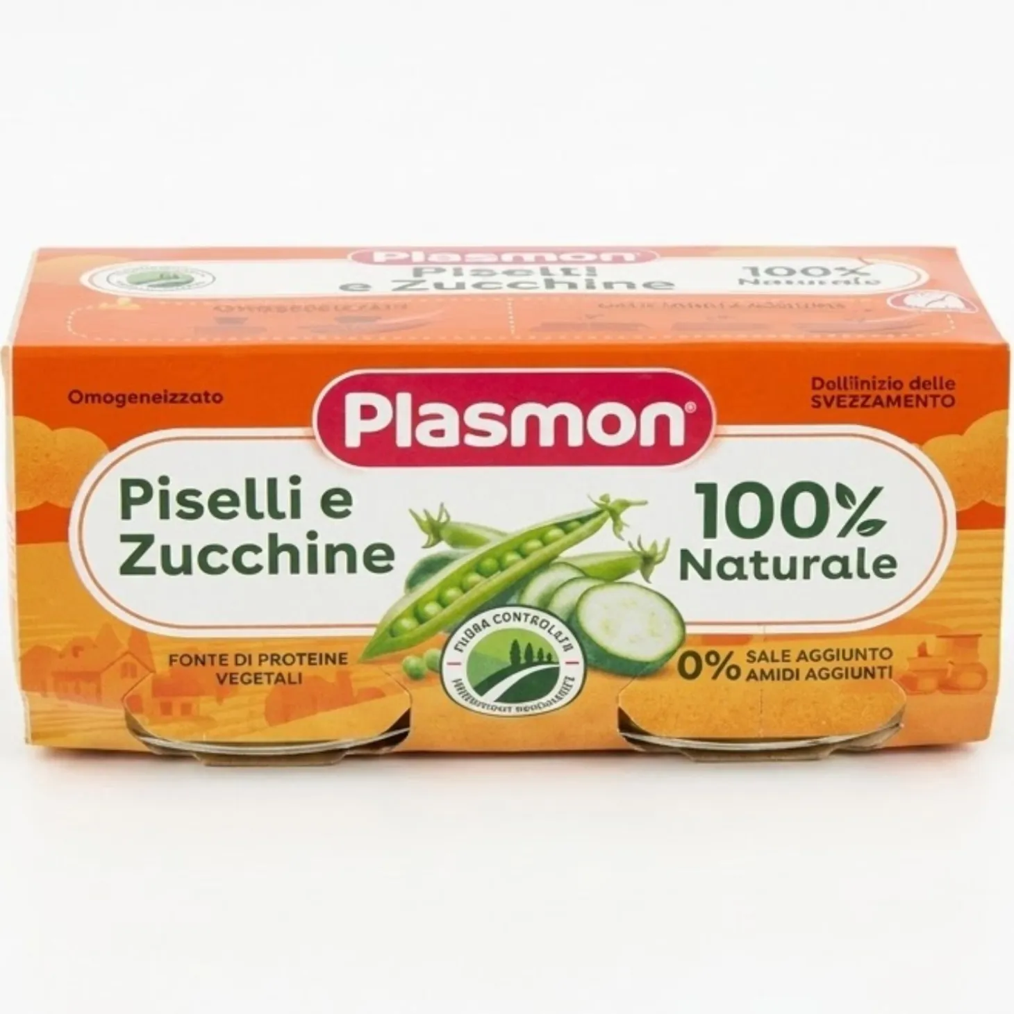 Omogeneizzato Piselli Zucchine: Confezione 2x80 gr