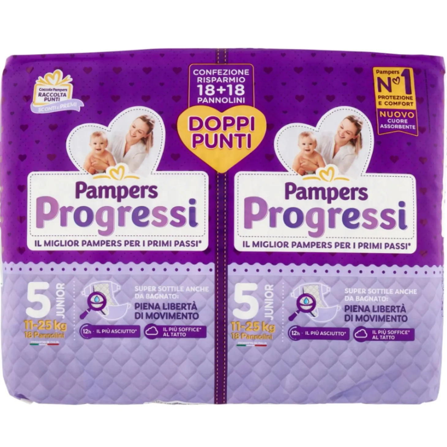 Pannolini Progressi Pacco Doppio Taglia 5 Junior 36pz