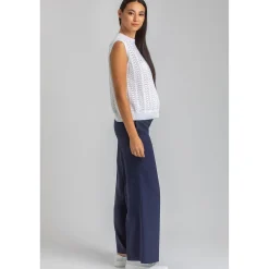 Pantaloni Premaman a Gamba Larga Blu