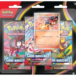 Pokemon Blister 3 Bustine + 1 Card Caos Nascente
