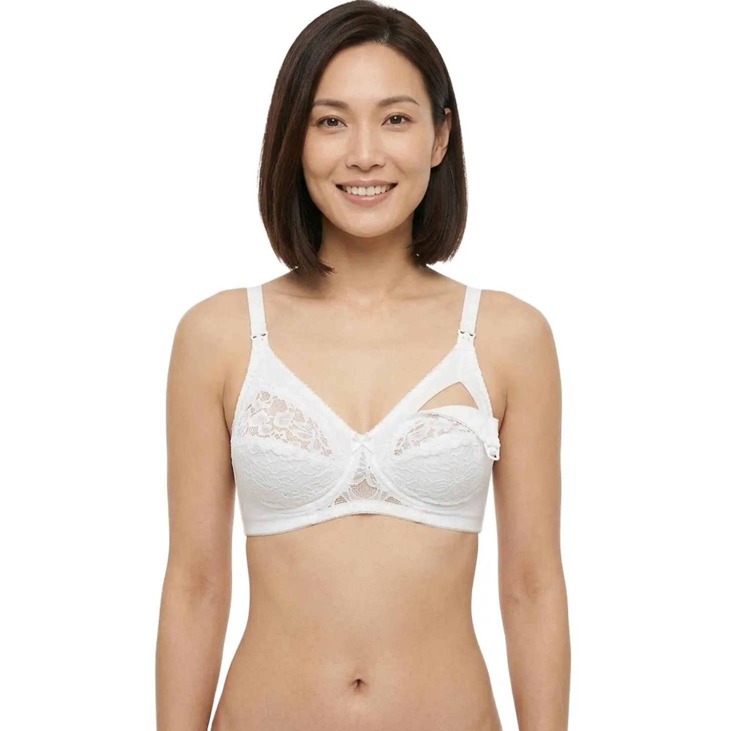 Reggiseno Allattamento Con Pizzo Rebrodè Coppa B Bianco