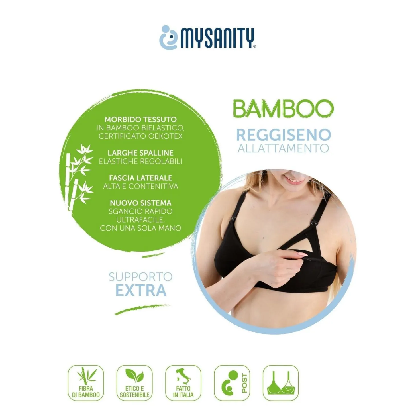 Reggiseno Allattamento Supporto Extra Coppa C Verde Felce
