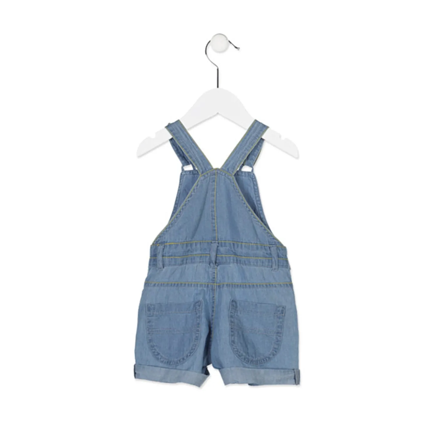 Salopette Jeans con Peans Ricamate Baby Bambino