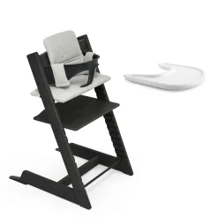 Sedia Tripp Trapp in Rovere + Baby Set² + Vassoio + Cuscino